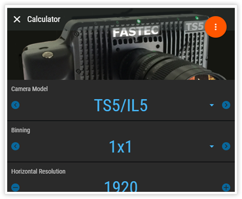 FASTEC High-Speed Camera Calculator App