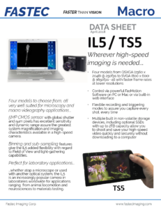 Fastec IL5 and TS5 high speed cameras datasheet for macro applications and slow motion replay